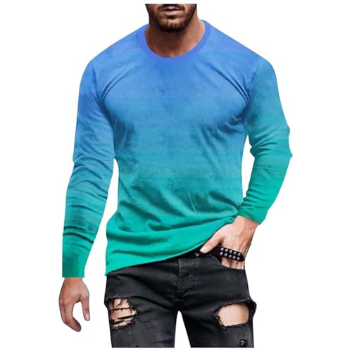 Herren T-Shirts Langarm Freizeitshirt Bunt Langarmshirt Rundhalsausschnitt Underhemd Basic Shirts Atmungsaktiv Fitness Tshirt Muscleshirt Sportshirt Oberteile Laufshirt von Beokeuioe