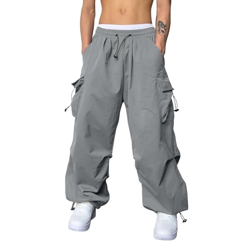 Herren Y2K Baggy Hose Multitasche Combat Cargohose Gothic Harajuku Punk Jogger Overalls Techwear Hip Hop Cargo Hose für Männer Jogginghose Sweatpants Streetwear von Beokeuioe