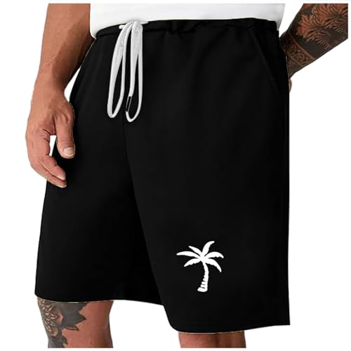 Kurze Hosen Herren Lässig Baggy Sporthose Los Angeles Regulär Fit Sommerhose Vintage Kurze Hosen Einfarbig Baumwolle Mit Taschen Freizeithose Laufshorts Bermuda Short von Beokeuioe