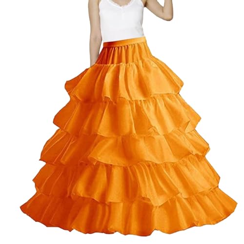 Langer Unterrock für Brautkleider Rüschen Petticoat Retro Underskirt Crinoline A-Linie Rockabilly Kleid 1950 Petticoat Reifrock Maxirock Mehrschichtig Tüllrock von Beokeuioe