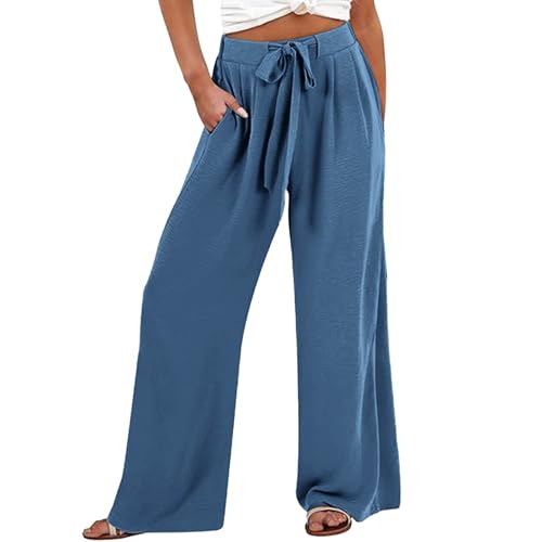 Leinenhose Damen Sommer Lange Hose Baumwolle Musselin Hosen Casual Lose Stoffhose Einfarbig Elegant Strandhose Leicht Bequem Sommerhose Weite Beine mit Taschen Freizeithose Leinenhose Damen Sommer Lange Hose Baumwolle Musselin Hosen Casual Lose Stoffhose Einfarbig Elegant Strandhose Leicht Bequem Sommerhose Weite Beine mit Taschen Freizeithose von Beokeuioe