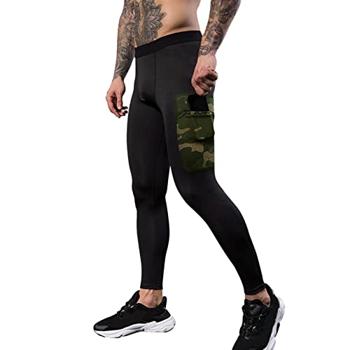 hermounterhose Herren Lang unterteile Langarm Hosen Elastizität Sport- und trocknend Hosen und Leggings Quick High mit Taschen Herren und Fitness schwitzen Trainingshose für Herren Laufunterhose von Beokeuioe