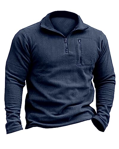 Beotyshow Herren Quarter Zip Fleece Pullover Langarm Sweatshirt Outdoor Taktisch Weich Warm Polar Fleecejacke von Beotyshow