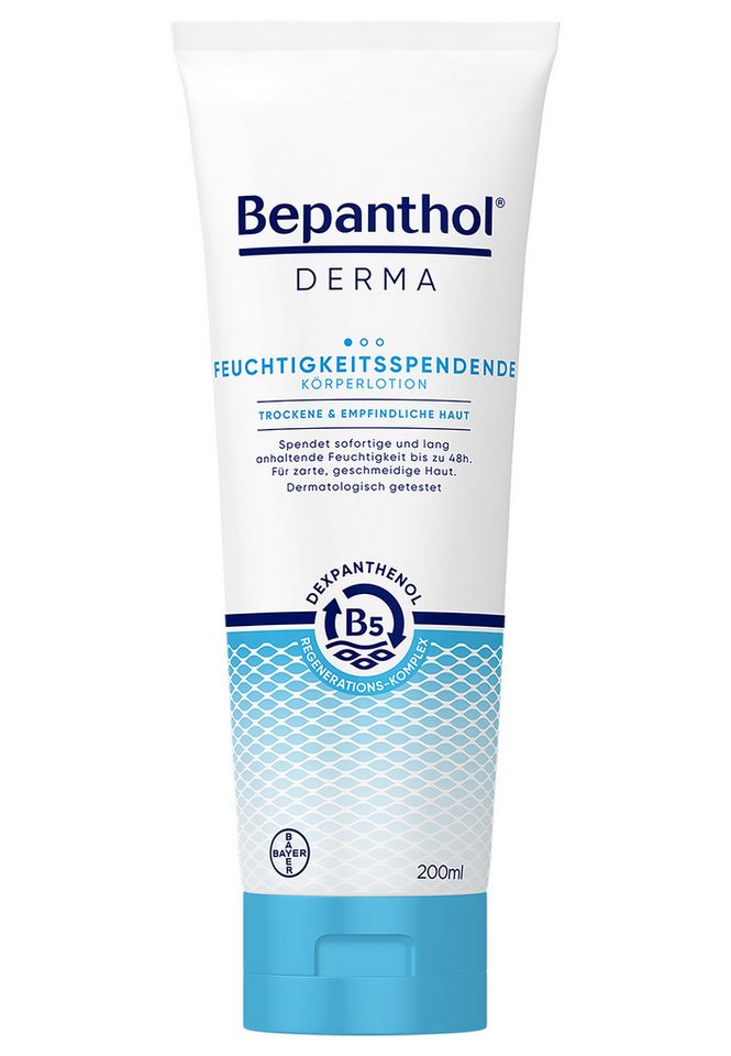 Bepanthol Körperlotion Feuchtigkeitsspendende Körperlotion, spendet sofortige & lang anhaltende Feuchtigkeit für bis zu 48h von Bepanthol