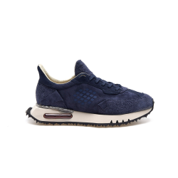 Herren Sneakers Space Race Aus Marineblauem Wildleder & Nubuk von Bepositive