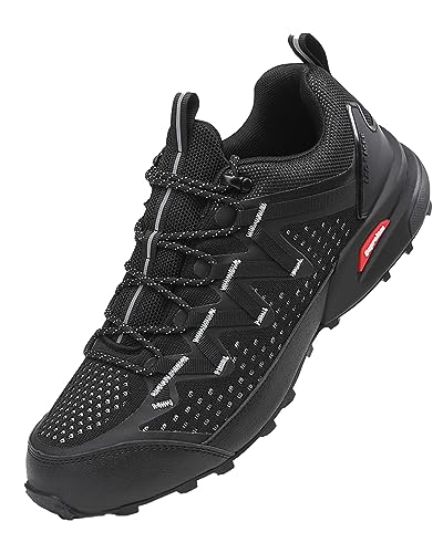 Beprolam Herren-Trailrunning-Schuhe, wasserabweisend, Wanderschuhe für Herren, modisch, Outdoor-Walking-Sneaker, Cross-Trainingsschuhe, atmungsaktiv, leicht, Weiss/opulenter Garten, 44.5 EU von Beprolam