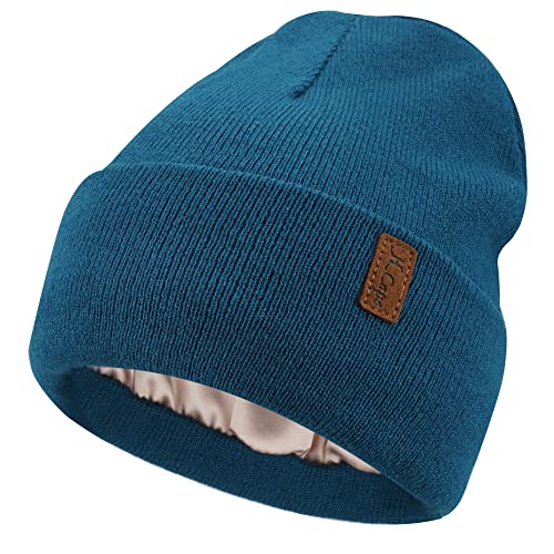 Donna Invernale Raso Foderato Berretto Cappello Termici Maglia Cappelli Berretti con Fodera in Seta per Moto Bici Sci von Bequemer Laden