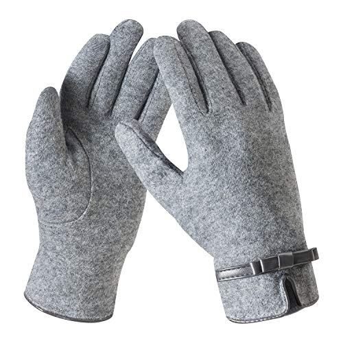 Bequemer Laden Damen Winter Warm Kaschmir Touchscreen Handschuhe mit Fleece Gefütterte, Elegant Winterhandschuhe Strickhandschuhe Wollhandschuhe für Kaltes Wetter von Bequemer Laden