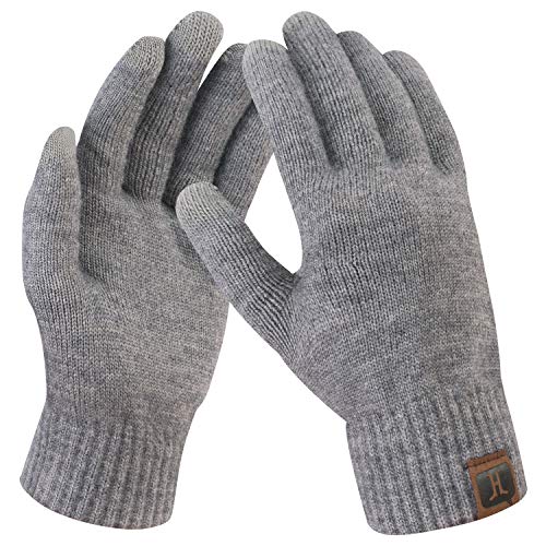 Bequemer Laden Damen Winter Warme Touchscreen Handschuhe Mittel Grau von Bequemer Laden