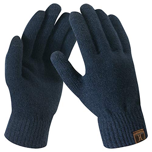 Bequemer Laden Damen Winter Warme Touchscreen Handschuhe Dunkelblau von Bequemer Laden