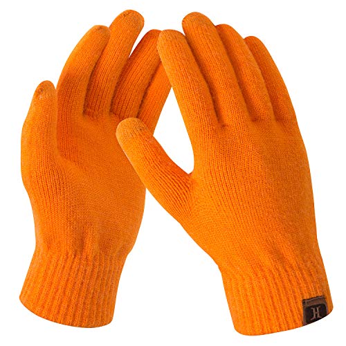 Bequemer Laden Damen Winter Warme Touchscreen Handschuhe Orange von Bequemer Laden