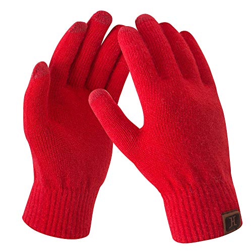 Bequemer Laden Damen Winter Warme Touchscreen Handschuhe Rot von Bequemer Laden