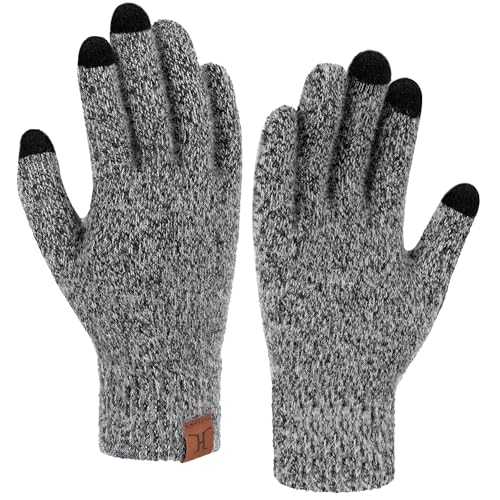 Bequemer Laden Touchscreen Handschuhe Damen Winter Warm Winterhandschuhe Strickhandschuhe mit Elastisch Manschette Frauen Geschenk, Schwarz von Bequemer Laden