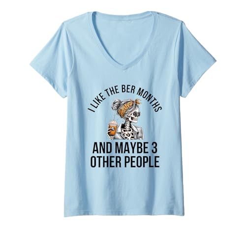 Damen Ich mag die Ber Monate und vielleicht 3 andere Leute Kürbisgewürz T-Shirt mit V-Ausschnitt Damen Ich mag die Ber Monate und vielleicht 3 andere Leute Kürbisgewürz T-Shirt mit V-Ausschnitt von Ber Months Season Apparel Co.