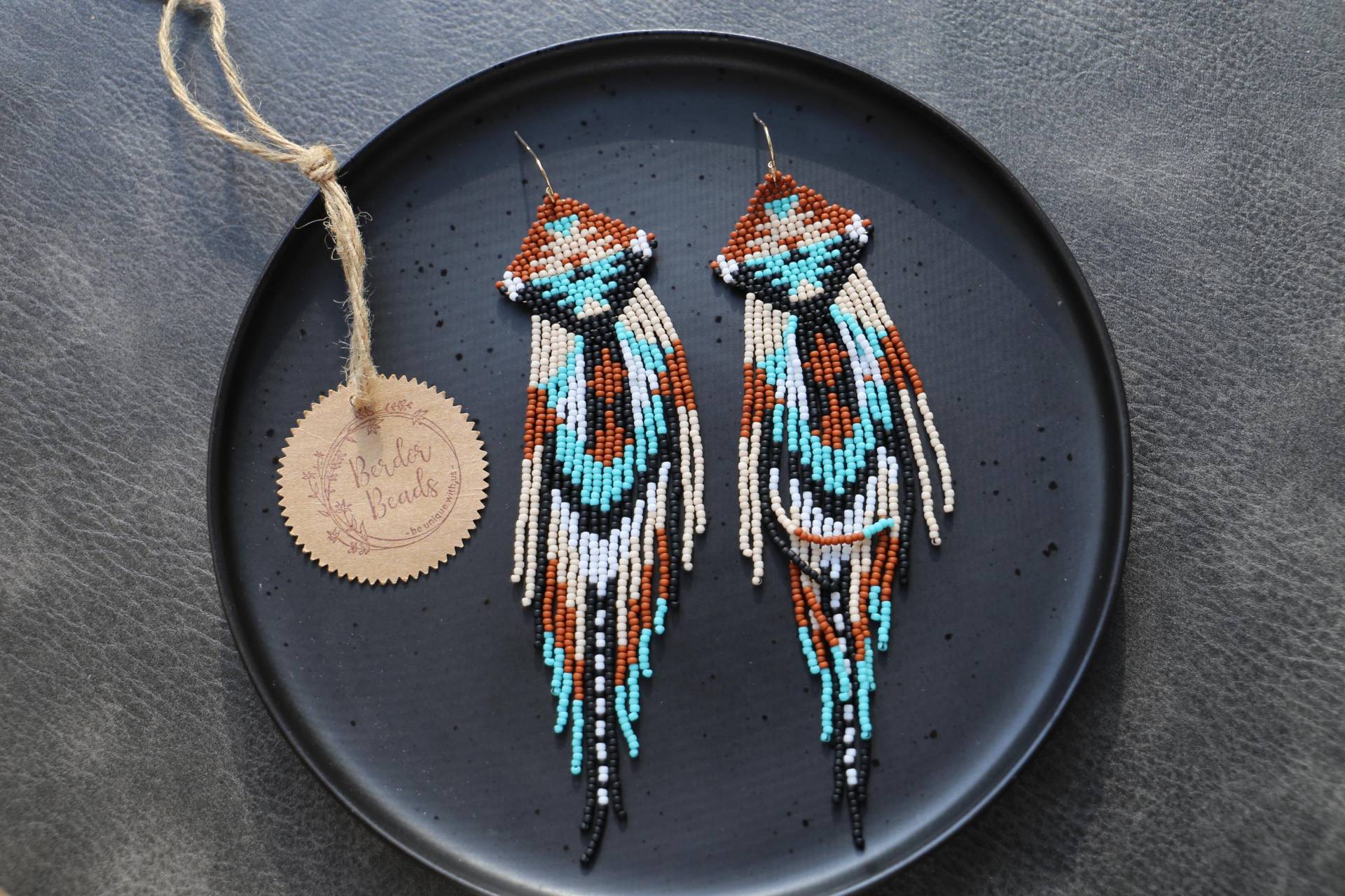 Handwoven Beaded Earrings, Boho Modern Western Themed, Fringe Gift For Her, Jewelry, Trendy, Colorful, Long Handwoven Beaded Earrings, Boho Modern Western Themed, Fringe Gift For Her, Jewelry, Trendy, Colorful, Long von BerdorBeads