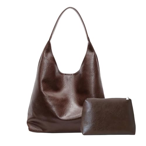 Handtasche Damen Weiche Leder Slouchy Tote Bag Shopper Tasche, Groß Hobo Tasche Umhängetasche Vintage Schultertasche Beuteltasche Tragetasche mit klein Geldbörse ür Arbeit & Reisen Shopping von Berelin