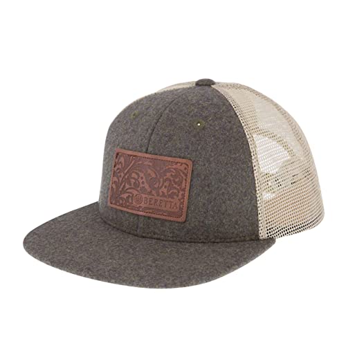 Beretta Herren Gravur Patch Wolle Flanel Mesh Back Flat Bill Trucker Hat, Oliv/Blatt für mich (Leaf It to Me), Einheitsgröße von Beretta