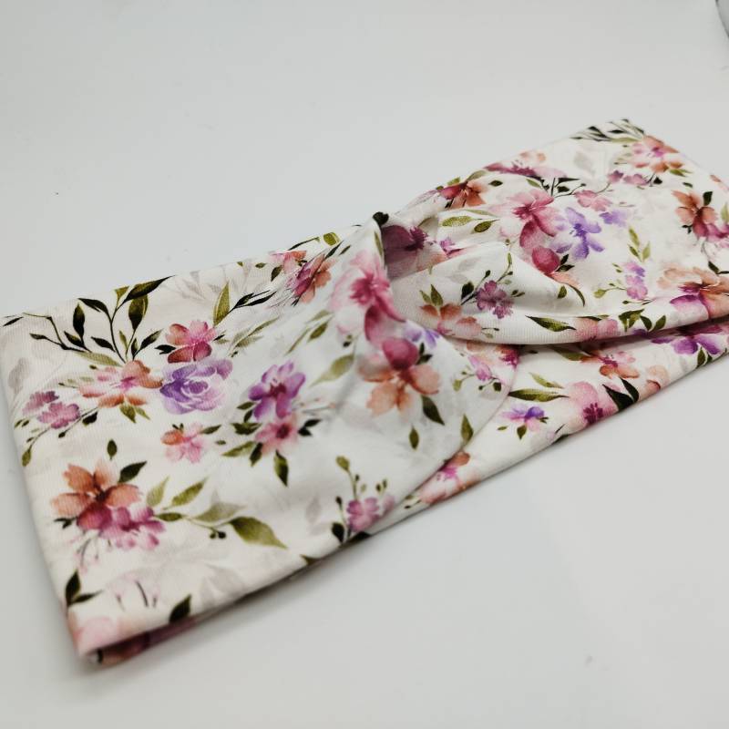 stirnband Baby, Mädchen Und Damen Mit Knoten | Bandeau Haarband Partnerlook Mutter Tochter Florale Blumenmuster Blumen Frühling von BergKnirps