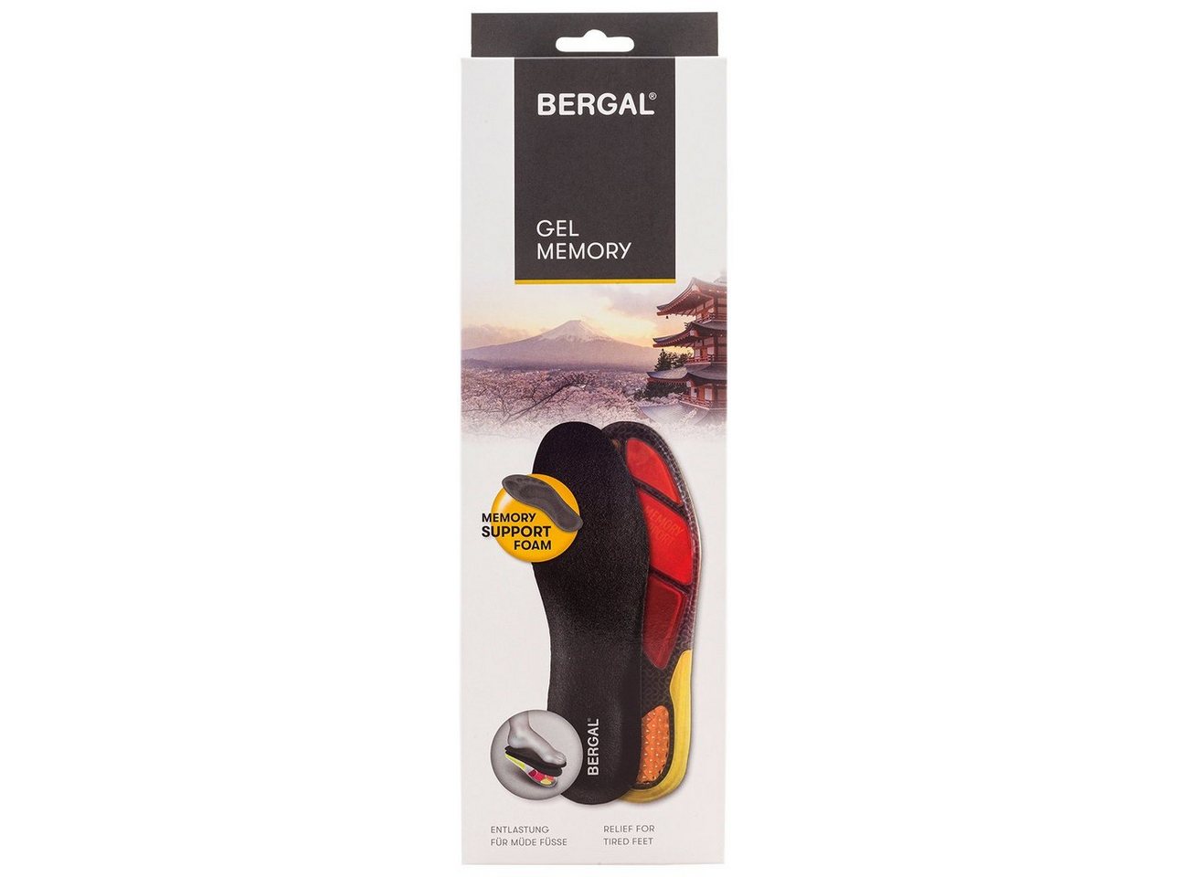 Bergal Fußbetteinlage Gel Memory - die dünne Einlegesohle aus Gel und Memory Support-Schaum unterstützt die natürliche Fußbewegung Bergal Fußbetteinlage Gel Memory - die dünne Einlegesohle aus Gel und Memory Support-Schaum unterstützt die natürliche Fußbewegung von Bergal