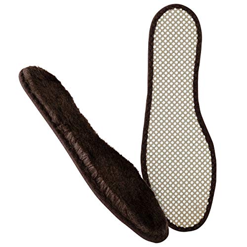 BERGAL LAMBSKIN 1 Paar Kinder-Lammfell-Sohlen aus extra dickem, echtem Fell, ultra wärmende Winter-Einlagen mit Kork-Isolierschicht, warme Thermosohle, natürliche Schaffell Schuheinlagen, Gr. 30 von BERGAL