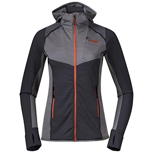 Bergans Rabot Active Mid Hood W Jacket - Solid Charcoal/Solid Grey/Fiesta - S von Bergans