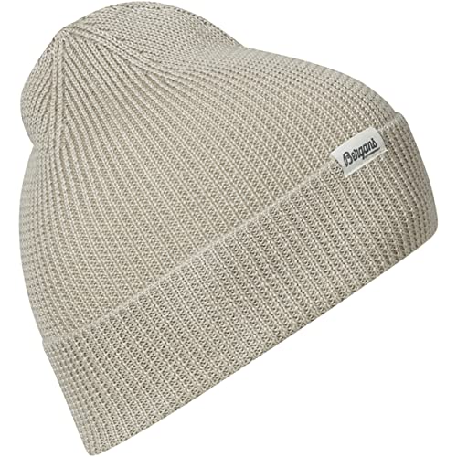 Bergans Allround Beanie Beige - Merino Komfortable warme Strickmütze, Größe One Size - Farbe Chalk Sand von Bergans