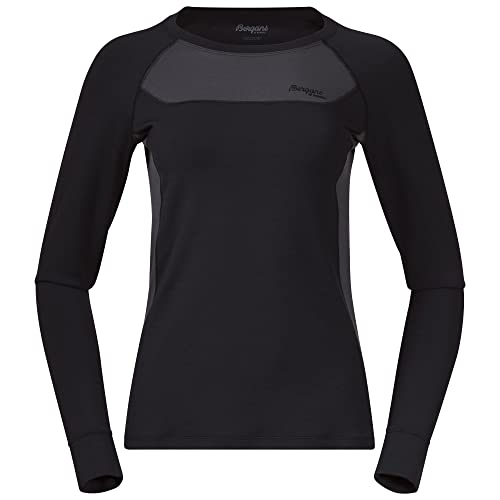 Bergans Cecilie Wool Long Sleeve - Black/Solid Charcoal - XL von Bergans