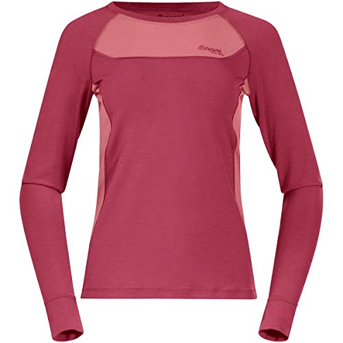 Bergans Cecilie Wool Long Sleeve - Creamy Rouge/Light Creamy Rouge - S von Bergans