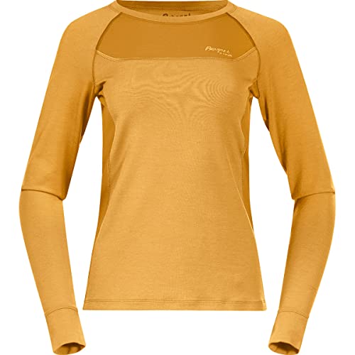 Bergans Damen Cecilie Wool Longsleeve, lt golden Yellow-Dark Grey, M von Bergans