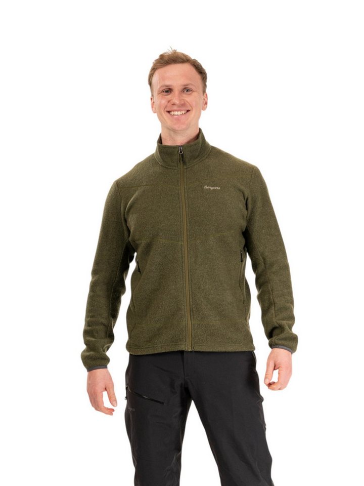 Bergans Fleecejacke Rabot Merino Midlayer (Merinomix) olivegrün Herren von Bergans