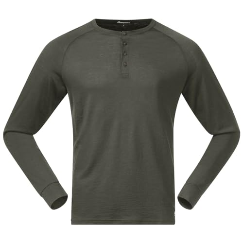 Bergans Lysebu Wool Henley - Green Mud - L von Bergans