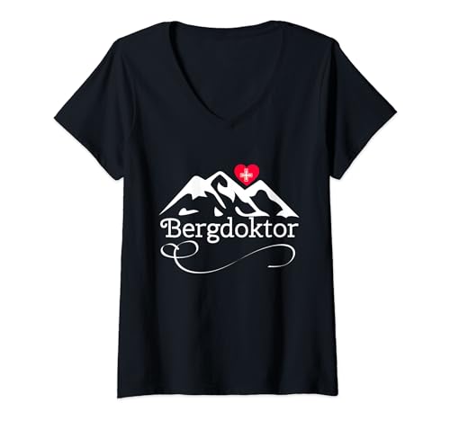 Damen Lustiges Bergarzt Design als Geschenk T-Shirt mit V-Ausschnitt Damen Lustiges Bergarzt Design als Geschenk T-Shirt mit V-Ausschnitt von Bergdoktor Design Geschenk fürs Wandern