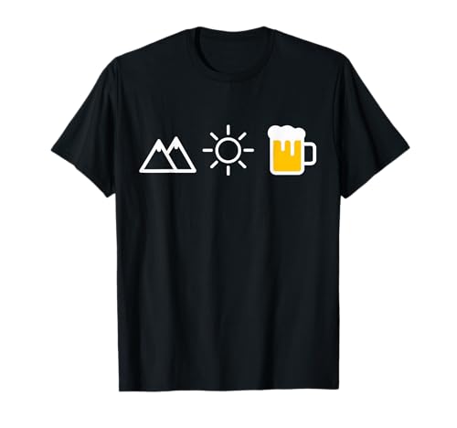 Berge Sonne Bier Symbole Männer Klettern Wandern Bergsteigen T-Shirt von Berge Sonne Cocktail Shop