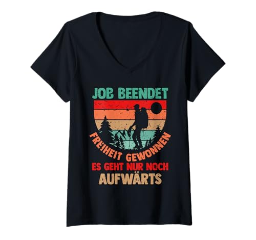 Damen Rente Wandern Wanderer Rentner Ruhestand T-Shirt mit V-Ausschnitt Damen Rente Wandern Wanderer Rentner Ruhestand T-Shirt mit V-Ausschnitt von Berge Wandern Pension Wandersport Rente