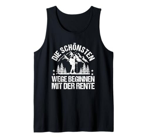 Herren Rente Wandern Wanderer Rentner Ruhestand Tank Top von Berge Wandern Pension Wandersport Rente
