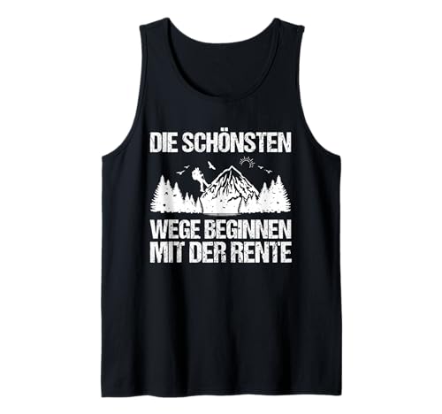 Herren Rente Wandern Wanderer Rentner Ruhestand Tank Top von Berge Wandern Pension Wandersport Rente