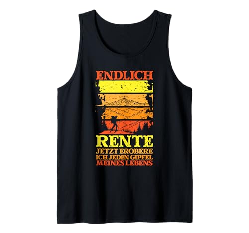 Herren Rente Wandern Wanderer Rentner Ruhestand Tank Top von Berge Wandern Pension Wandersport Rente