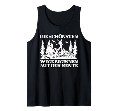Herren Rente Wandern Wanderer Rentner Ruhestand Tank Top von Berge Wandern Pension Wandersport Rente