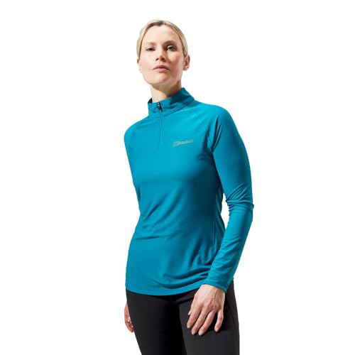 Berghaus Damen 24/7 Half Zip Langärmeliges Tech Baselayer T-Shirt, Dschungelgrün, 34 EU von Berghaus