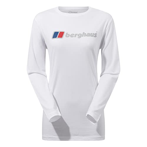 Berghaus Damen Boyfriend Big Classic Langärmeliges T-Shirt, Weiß, 40 EU von Berghaus