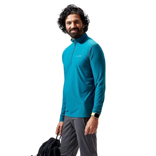 Berghaus Herren 24/7 Half Zip Langärmeliges Tech Baselayer T-Shirt, Dunkelblau, L von Berghaus