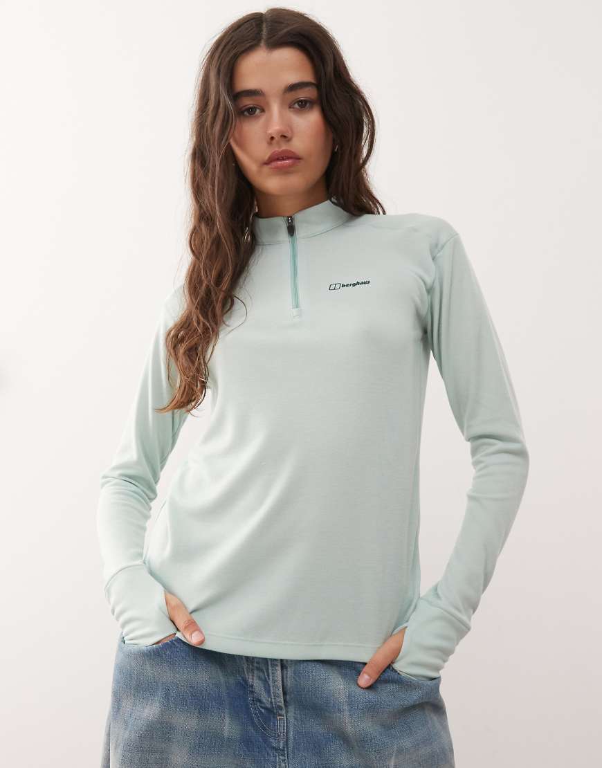 Berghaus - Ivyhill - Oberteil in Hellgrün mit kurzem Reißverschluss von Berghaus