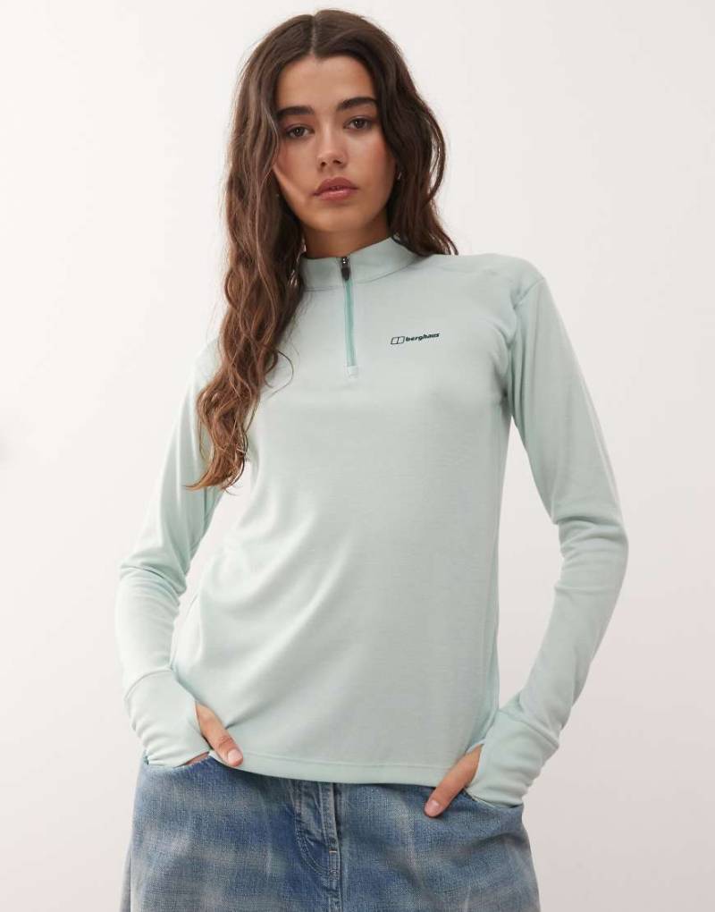 Berghaus - Ivyhill - Oberteil in Hellgrün mit kurzem Reißverschluss Berghaus - Ivyhill - Oberteil in Hellgrün mit kurzem Reißverschluss von Berghaus