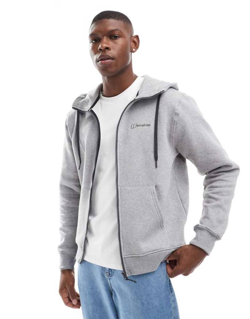 Berghaus - Logo-Kapuzenpullover in Grau mit durchgängigem Reißverschluss von Berghaus