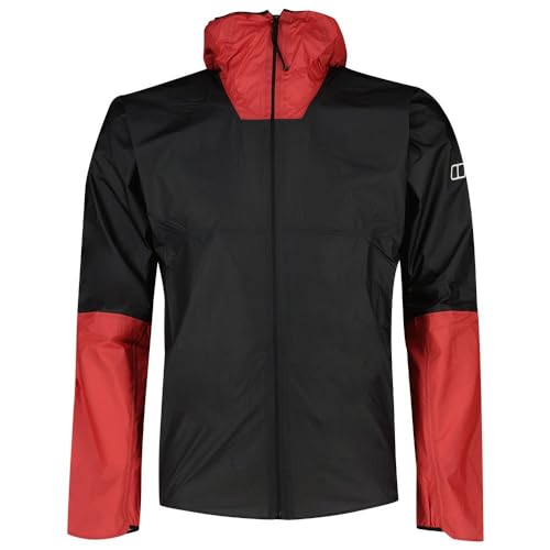 Berghaus M Mountain Guide Hyper Lt Jacket Colorblock-Schwarz - Atmungsaktive ultraleichte Herren Hardshelljacke, Größe M von Berghaus