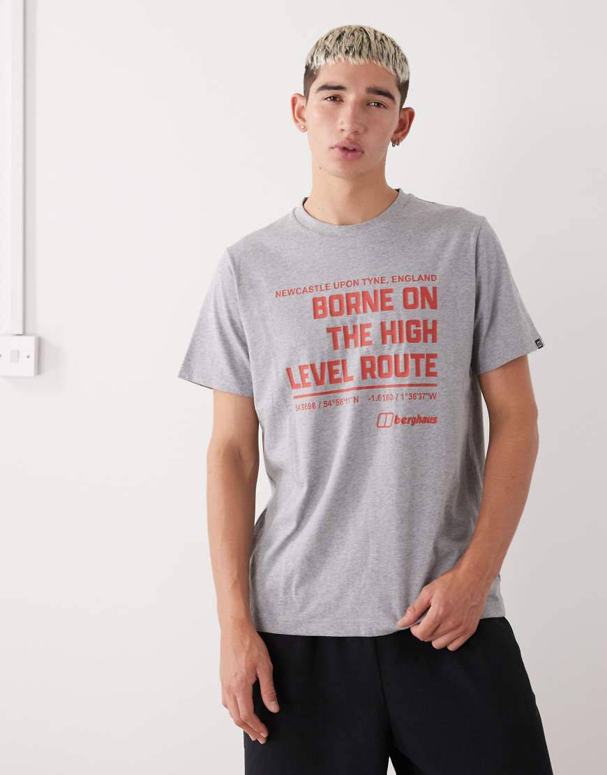 Berghaus - T-Shirt in Grau mit „High Level Route"-Print von Berghaus