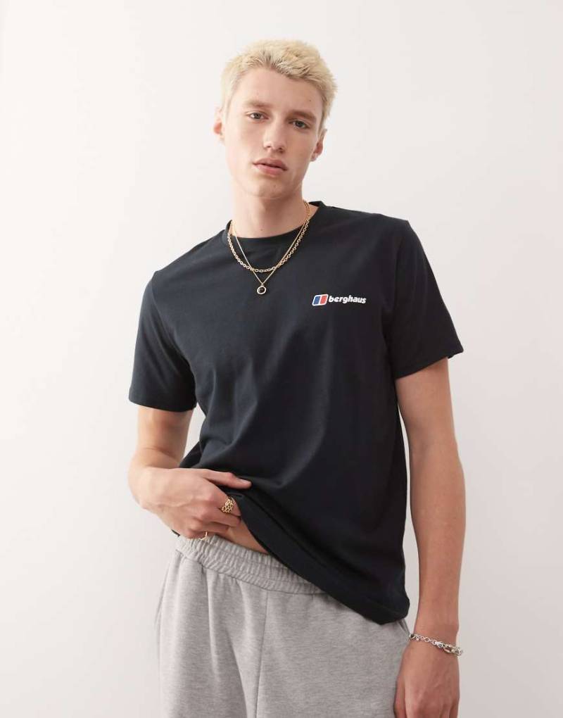 Berghaus - T-Shirt in Schwarz mit beidseitigem Logo von Berghaus