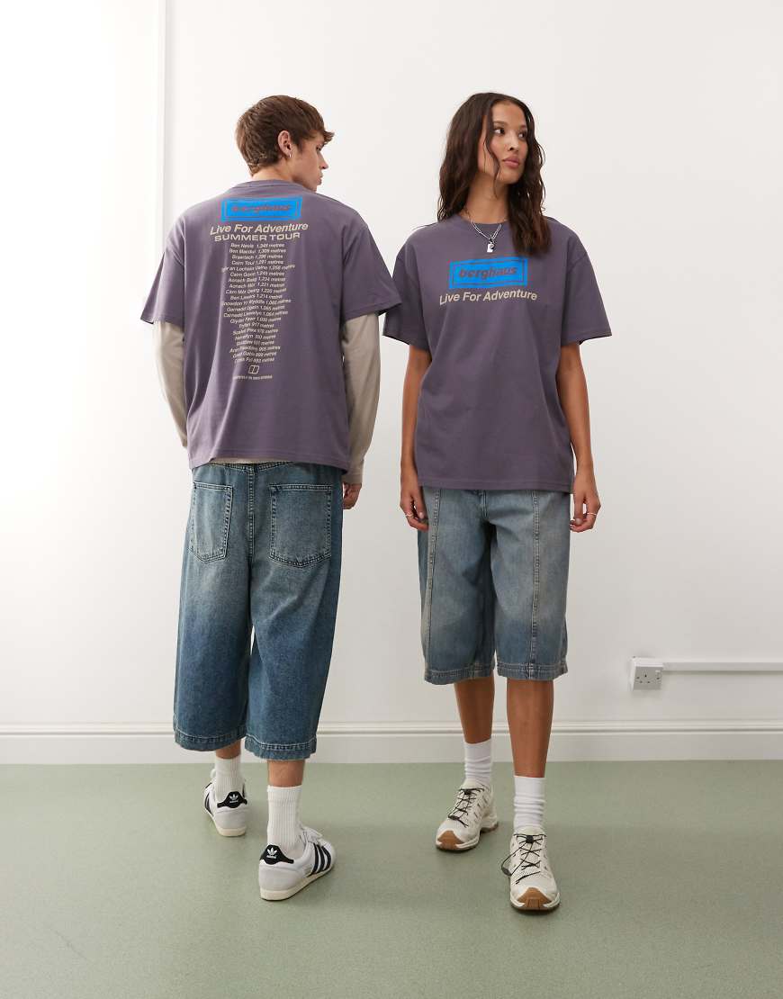 Berghaus - Unisex-T-Shirt in Reinweiß mit „Purple Planet"-Print-Lila von Berghaus