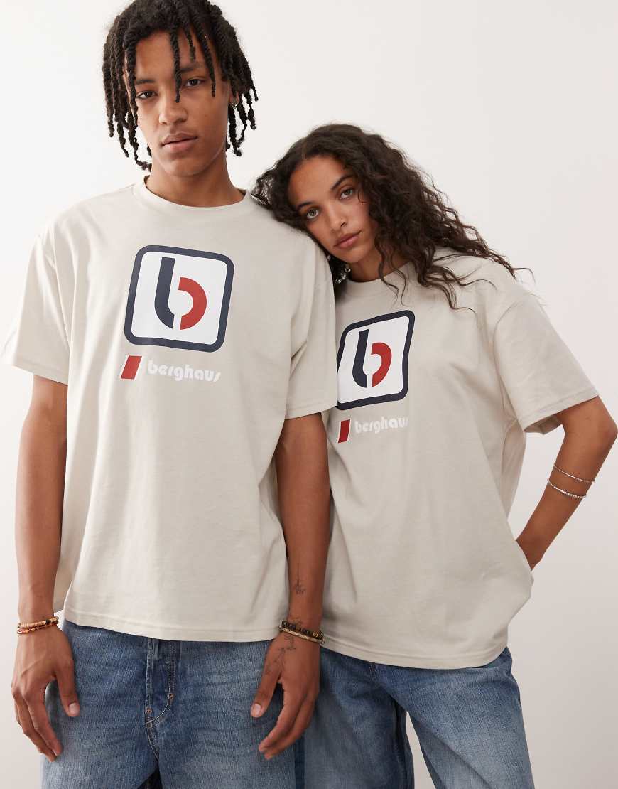 Berghaus - Unisex-T-Shirt in Steinbeige mit „The B"-Logo-Neutral von Berghaus