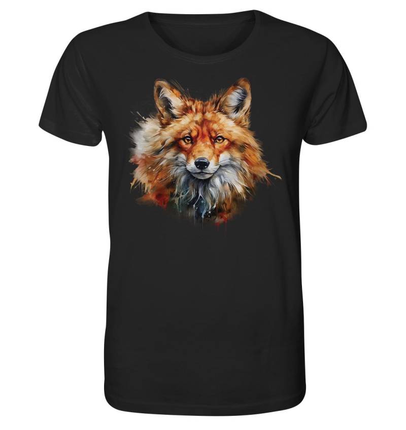 Roter Fuchs - Portrait Herren Bio-Shirt Wildtier Trifft Stil Nachhaltiges T-Shirt Für Naturfreunde Mit Sinn Charakter Und Design von Bergheimat